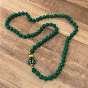 J. Crew emerald green ladybug necklace